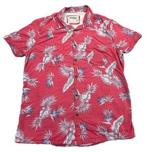 California Cowboy Shirt Mens 2XL Red Short Sleeve Button Terry Lined High Water